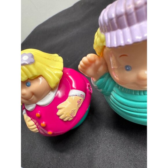 Vintage Hasbro Playskool Weebles Wobble and Roll Rolling Bottom 3-Piece Figurine - Picture 2 of 11